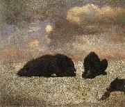 Albert Bierstadt Grizzly bears oil on canvas